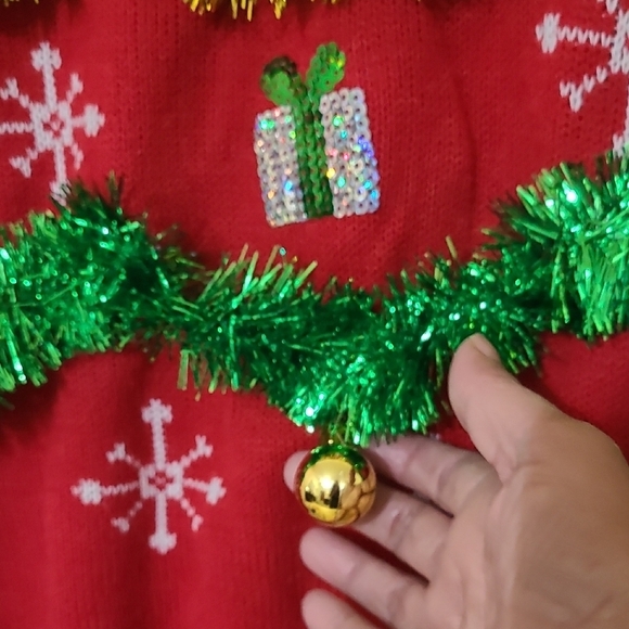 ALLISON BRITTANY Women's Festive Red Christmas Sweater Dress - Size Large - Picture 5 of 11